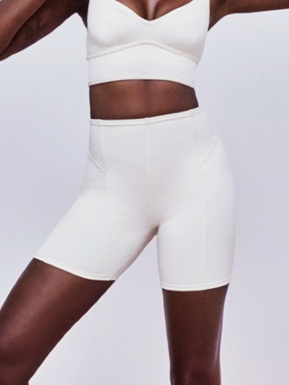 For Love & Lemons Dani bike shorts Cream off white High-Rise athletic work out L